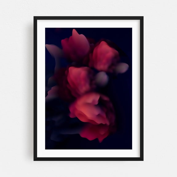 Pink bouquet - Photography Abstract Surrealism Floral Modern Art Moody Minimalist Botanical Black Framed Wall Art Print 20 x 30 inches