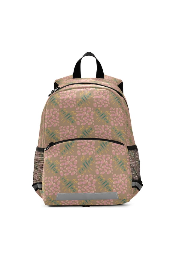 Pink coffee bean pattern design Teenage Backpack Middle Students Bookbag Outdoor Daypack