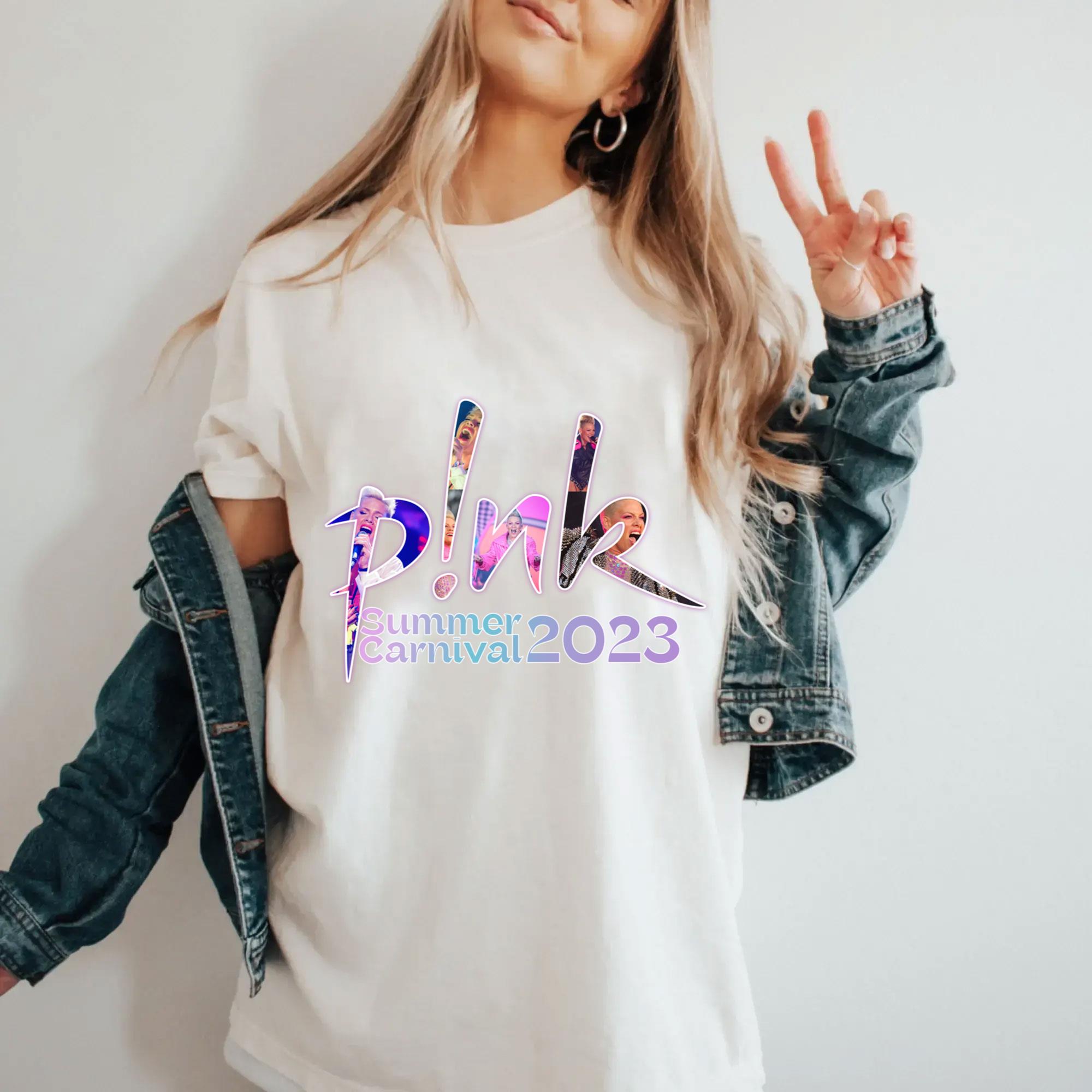 Pink concert tshirt. Summer Carnival 2024 Tour Tshirt. Concert t shirt