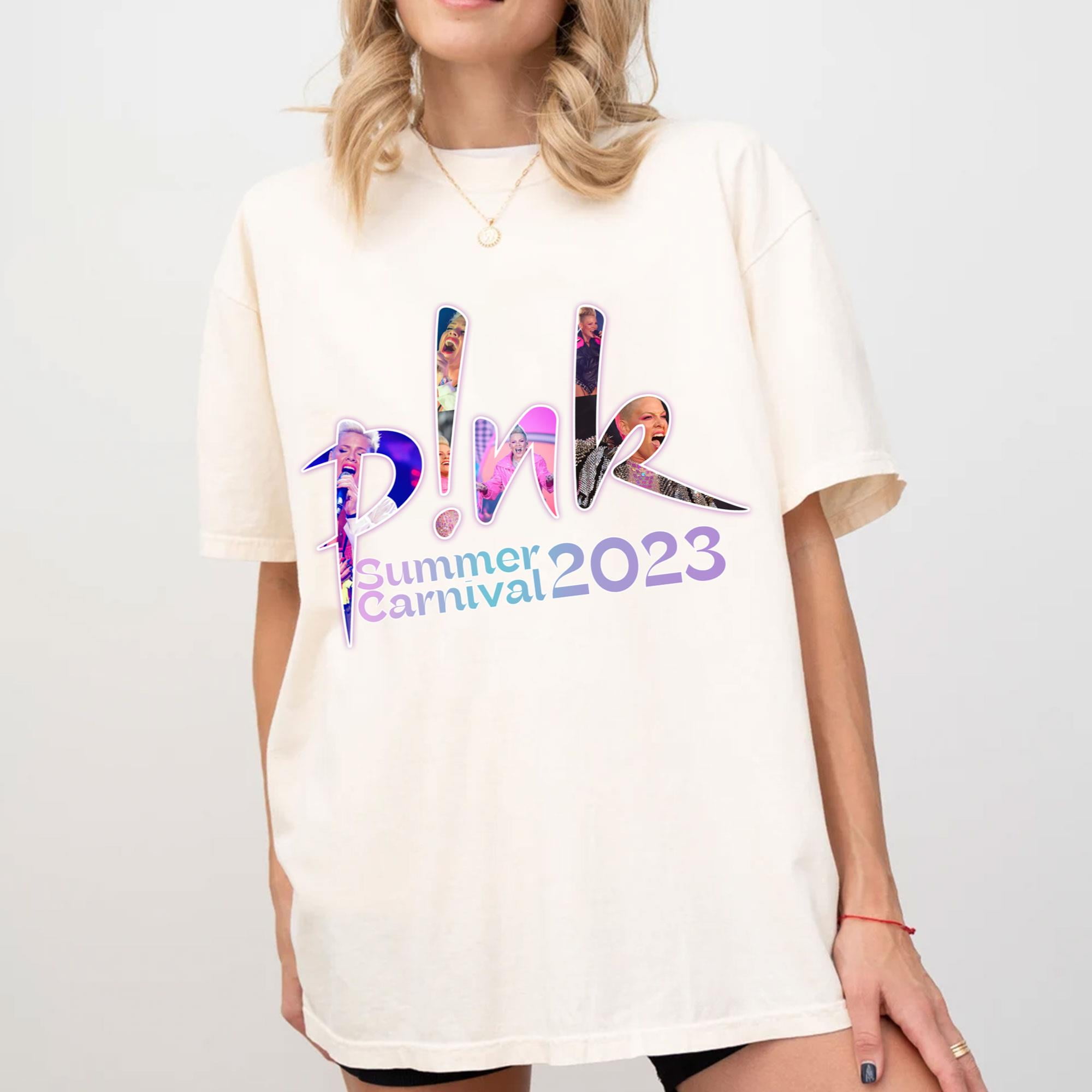 Pink concert tshirt. Summer Carnival 2024 Tour Tshirt. Concert t shirt