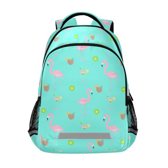 Pink flamingos summer cocktails fun Backpack for ersonalized 16 Inch Backpack Middle Bookbag for Back to Gift