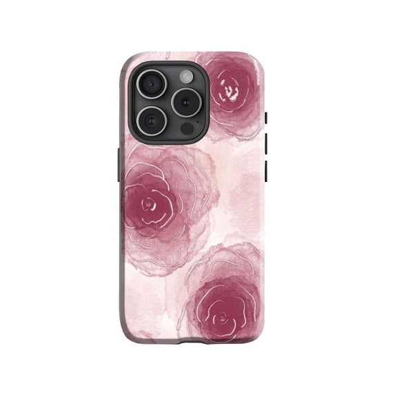 Pink floral girly botanical phone case, chic feminine flower design gift, iPhone 17 to 11 Pro Max