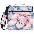 thumbnail image 1 of Pink-fox Hydrangea Printed Zipper Binder with Handle&Shoulder Strap 2 inch 3 Ring 500+300 Sheet Capacity File Folder Organizer, 1 of 8