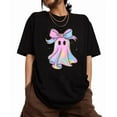 thumbnail image 1 of Pink ghost graphic T-shirt, round-neck short-sleeved Top Fashion casual and fashionable black S-5XL, 1 of 5