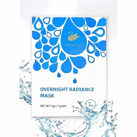 Pink&iSwan Deep Water Bomb Moisturizing Sleeping Face Mask, Hydrating Brightening for All Skin Type, Capsules, 7 Count