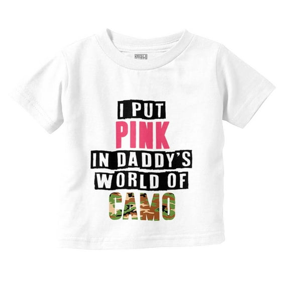 Pink in Daddy's World of Camo Hunter Youth T Shirt Tee Girls Infant Toddler Brisco Brands 3T
