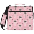 thumbnail image 1 of Pink-lacepalm Printed Zipper Binder with Handle&Shoulder Strap 2 inch 3 Ring 500+300 Sheet Capacity File Folder Organizer, 1 of 8