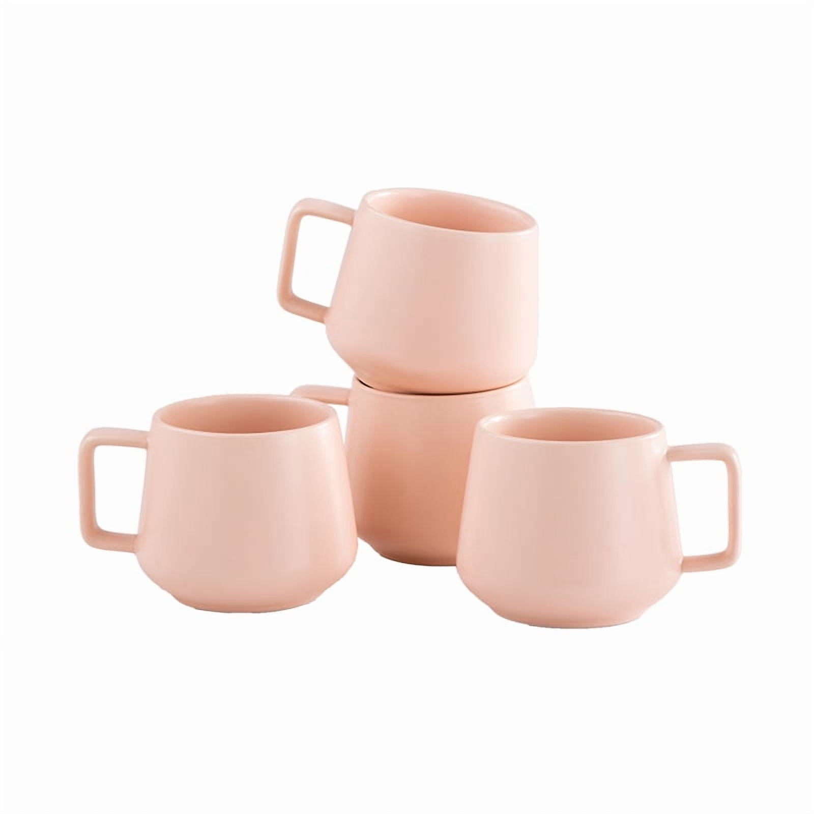 Pink mugs coffee and tea 12 oz set of 4 Durable