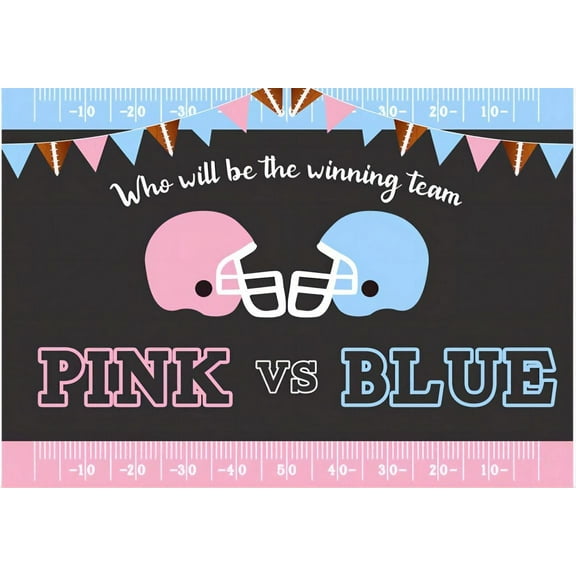 Pink or Blue Gender Reveals Background Sports Baby Shower His or Her Banner Football Baby Shower or Boys Party ration