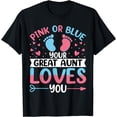 thumbnail image 1 of Pink or Blue Great Auntie Loves You - Funny Gender Reveal T-Shirt, 1 of 4