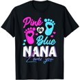 thumbnail image 1 of Pink or Blue Nana Loves You Gender Reveal Grandma T-Shirt, 1 of 4