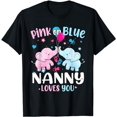 thumbnail image 1 of Pink or Blue Nanny Loves You Gender Reveal Elephant T-Shirt, 1 of 5