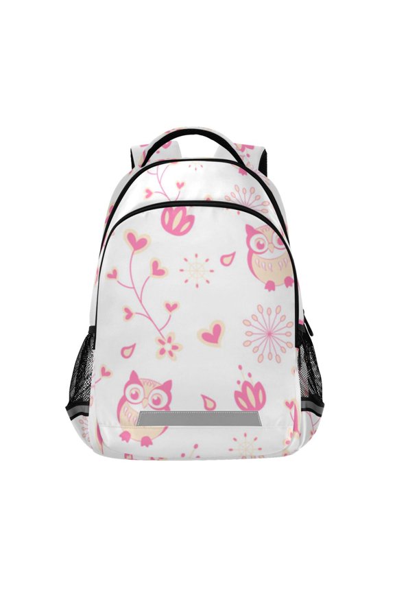 Pink owls floral seamless pattern Backpack for ersonalized 16 Inch Backpack Middle Bookbag for Back to Gift