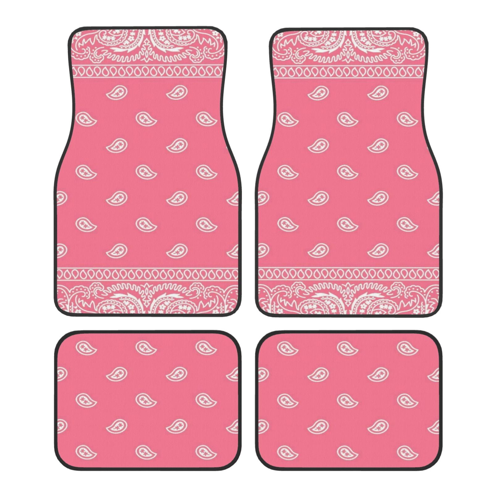 Pink paisley bandana pattern Floor Car Mat Universal Fit Car Floor Mats — free download