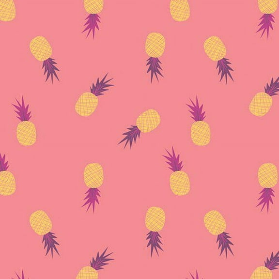 Pink pineapple summer fabric, Art Gallery Fabrics Sirena cotton fabric, Sold by the Quarter Yard