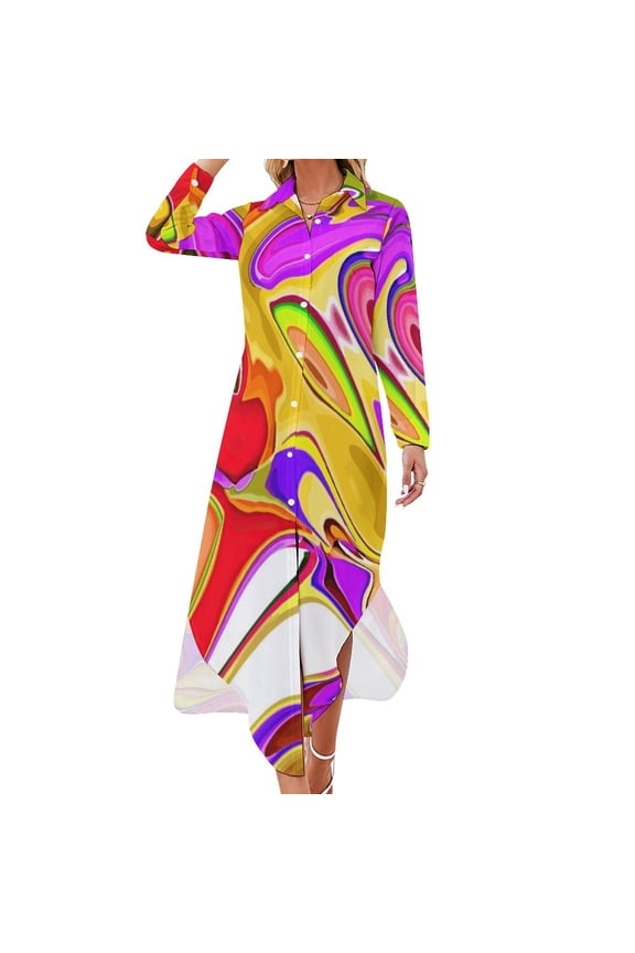 Pink pouring Long Sleeved Shirt Dress dresses for women luxury designer party luxury woman evening dress