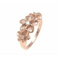 thumbnail image 1 of Pink rose gold plated sterling silver 925 Hawaiian 3 cz plumeria flower ring size 3.5, 1 of 5