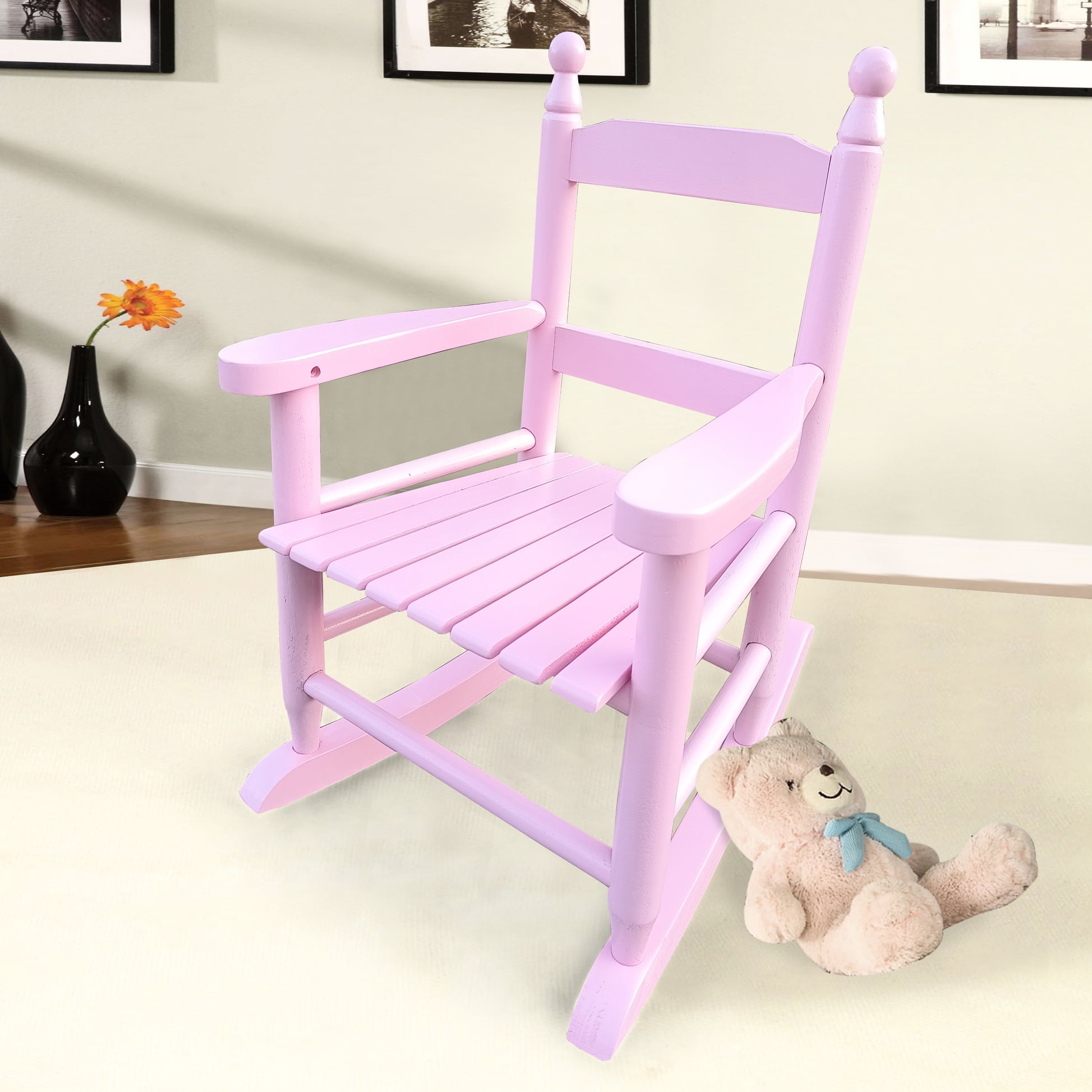 Pink 's Rocking Chair - Wood Indoor Or Outdoor Suitable 110 Lbs Weight Capacity Simple Assembly In Hue Solid And Ready Strong Limit Easy Required