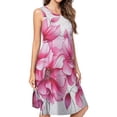 thumbnail image 1 of Pink wildflowers (1) Spring Summer Dresses for Women Fashion T-shirt Dress Casual Sleeveless Loose Sundress with Pockets, 1 of 5