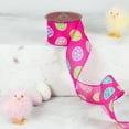 thumbnail image 1 of Northlight Easter Egg Design Wired Spring Craft Ribbon - 2.5" x 10 Yards - Pink, 1 of 6