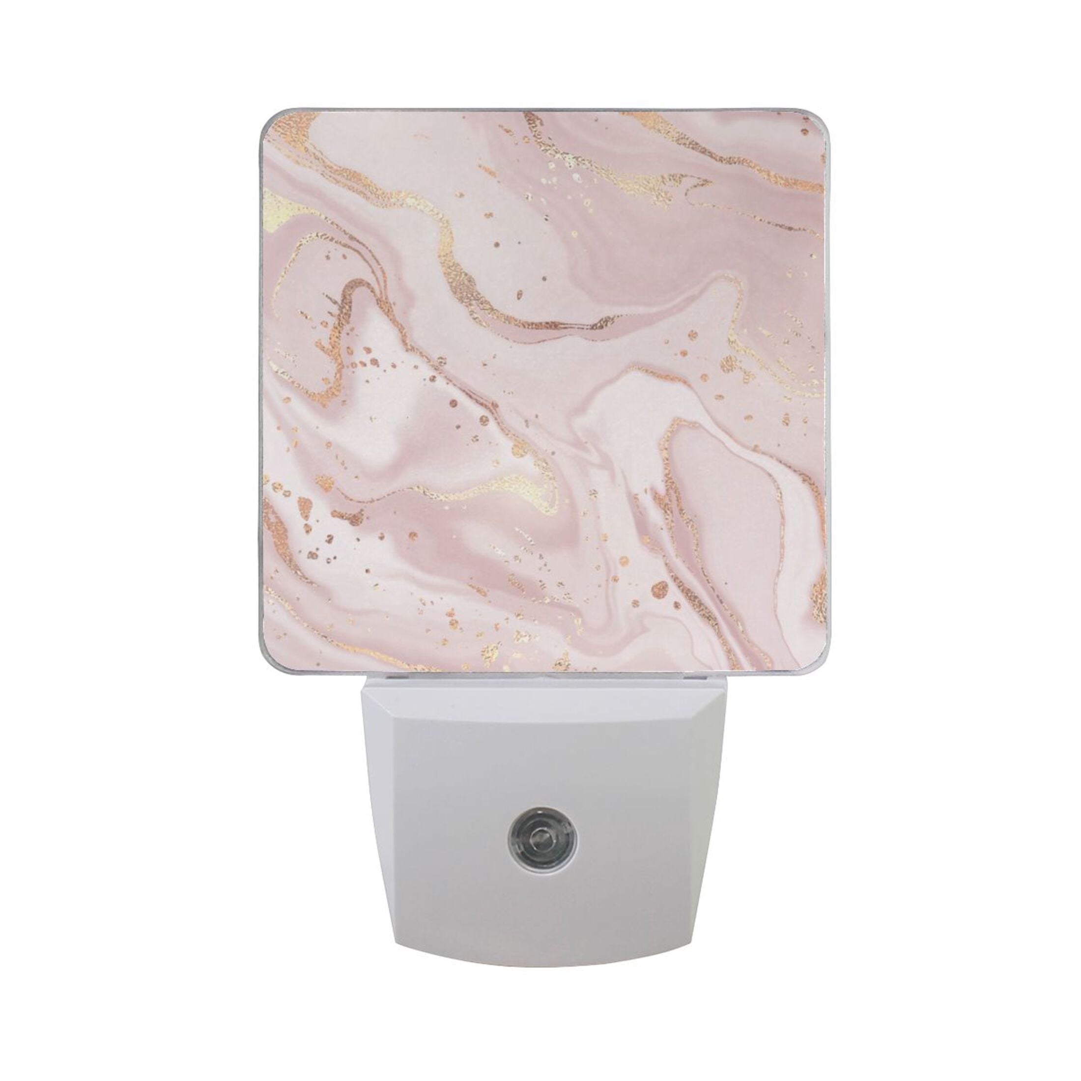 Pink with Glitter Night Light LED Dusk to Dawn Night Lamp Auto Sensor ...