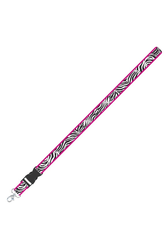 Pink with White/Black Zebra Lanyard Key Chain