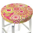 thumbnail image 1 of Pink yellow flowers Round Bar Stool Seat Covers, Elastic Round Chair Cover Stool Seat Slipcover Bar Stool Cushions Round Pad for 12-14 inch, 1 of 5