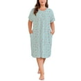thumbnail image 1 of PinkBeautiM Nightgowns for Women Plus Size Floral Print Short Sleeve Pleated Sleepwear, 1 of 6