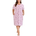 thumbnail image 1 of PinkBeautiM Nightgowns for Women Plus Size Floral Print Short Sleeve Pleated Sleepwear, 1 of 6