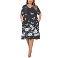 thumbnail image 1 of PinkBeautiM Nightgowns for Women Plus Size Print V Neck House Dress with Pockets, 1 of 6