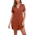 thumbnail image 1 of PinkBeautiM Nightgowns for Women Soft Button Down Nightshirt V Neck Sleepwear, 1 of 5