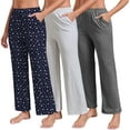 thumbnail image 1 of PinkBeautiM Womens Pajama Pants with Pockets, Soft Stretch Lounge Pants 3 Pack, Sizes M-XXXL, 1 of 7