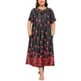 thumbnail image 1 of PinkBeautiM Plus Size Maxi Nightgowns for Women House Dress with Pockets Short Sleeve Sleepwear, 1 of 6