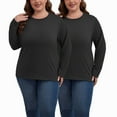 thumbnail image 1 of PinkBeautiM Womens Plus Size Tops Long Sleeve Shirts Crew Neck Casual Soft Blouse3 Pack, 1 of 6