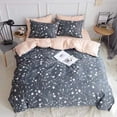 thumbnail image 1 of PinkMemory Queen Duvet Cover Floral Cotton Bedding Set Gray Flowers Branches Printing,Reversible Peach and Gray Duvet Cover Set- Breathable Zipper Closure, 1 of 9