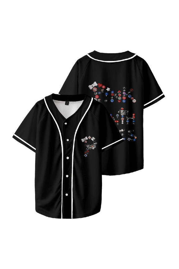 PinkPantheress Buttons Jersey Button Down Shirts Short Sleeve Hip Hop Sports Uniforms