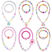 PinkSheep 12Pcs Jewelry Set, Unicorn Rainbow Pendant Necklace Beads Bracelet Jewelries for Dress up
