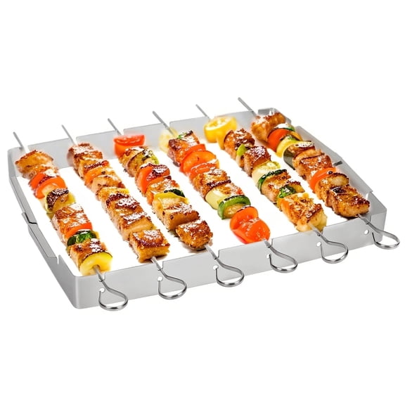 PinkSheep Stainless Steel Shish Kabob Sticks Metal Barbecue Kebab Skewer Sticks Meat Chicken Skewers Set for Grilling Roasting