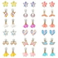PinkSheep 18 Pairs Clip On Earrings for Girls, Unicorn Flower Mermaid
