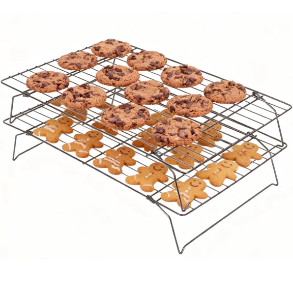 PinkSheep Cooling Racks for Baking, Stackable Stainless Steel Baking Cooking Cooling Rack for Cookies, Set of 2, 15.8" x 9.8"