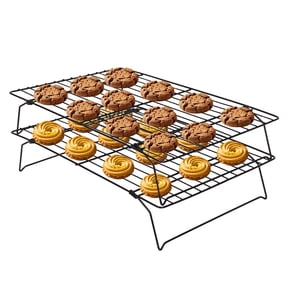 PinkSheep Cooling Racks for Baking, Stackable Stainless Steel Baking Cooking Cooling Rack for Cookies, Set of 2, 15.8" x 9.8"