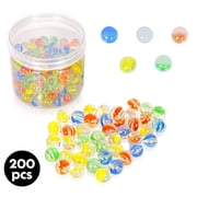 PinkSheep 200Pcs Bulk Assorted Colors Cat Eyes Glass Marbles for Aquarium Decor Games Party Vase