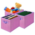 PinkSheep 3 Pack Collapsible Fabric Cube Storage Bins, Foldable Cloth Baskets Organizer Box for