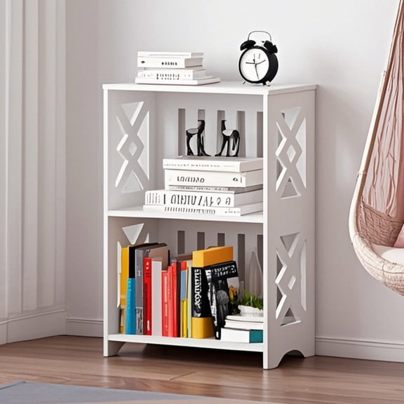 PinkSheep 3 Tier Open Shelf Bookcase Small Side Table End Table Storage Bookshelf for Living Room Bedroom Bathroom White