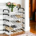 thumbnail image 1 of PinkSheep 4 Tier Shoe Rack, Stackable Metal 12 Pairs Shoes Organizer Storage Shelf for Closet Door Entryway, 1 of 9
