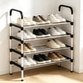 thumbnail image 1 of PinkSheep 4 Tier Shoe Rack, Stackable Metal 18 Pairs Shoes Organizer Storage Shelf for Closet Door Entryway, 1 of 7