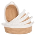 thumbnail image 1 of PinkSheep 5 Pack Storage Baskets with Handles, Small Gifts Baskets Cotton Rope Woven Basket for Organizing, Khaki, 1 of 12
