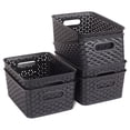 thumbnail image 1 of PinkSheep 6 Pack Plastic Storage Baskets Small Organizer Basket Bins Black, 1 of 9