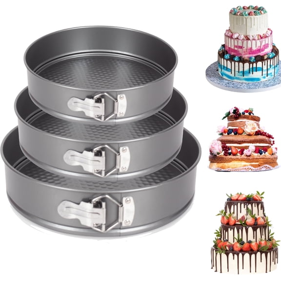 PinkSheep 9.4/10/11 Inch Non-stick Springform Cake Pans Set for Cheesecake Baking, Set of 3