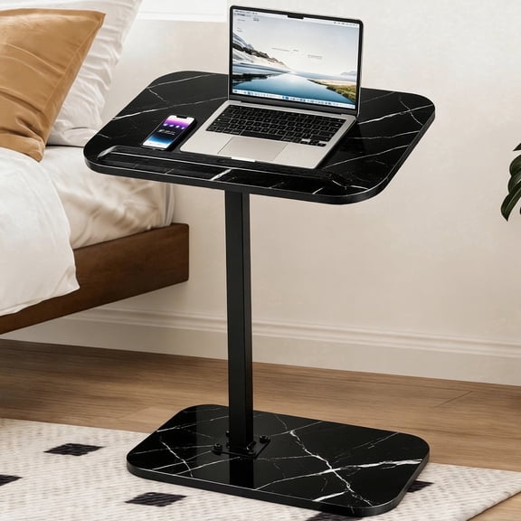 PinkSheep Small Side Table End Table Accent Table Tray Table for Bedroom Living Room, Black